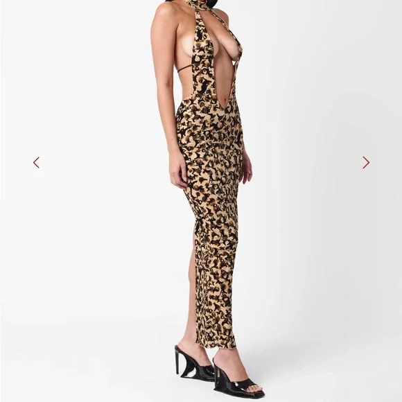 Poster girl Leopard Print Halter Maxi Dress - Picture 3 of 6